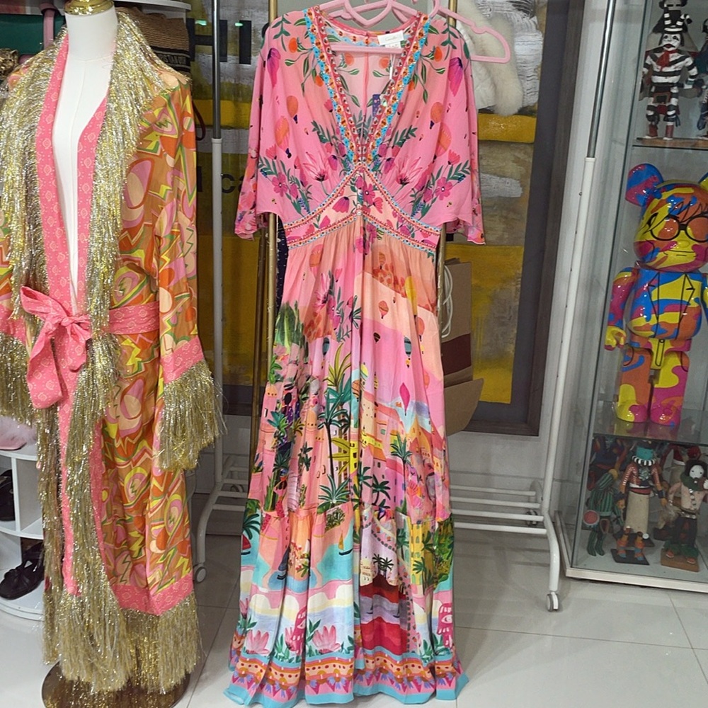 💕SOLD💕Camilla Waisted Dress With Hem Ruffle Sister Sunset - Picture 13 of 13